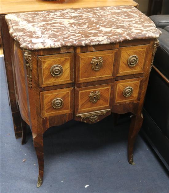 A French Kingwood petit commode W.66cm